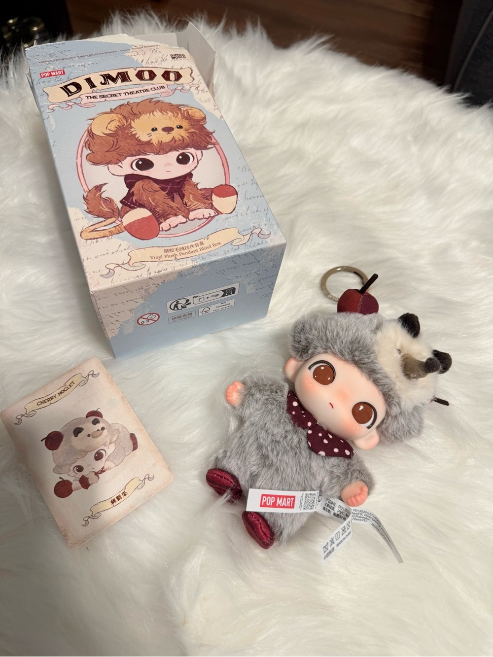POP MART Dimoo Plush  Keychain - Cherry Hoglet